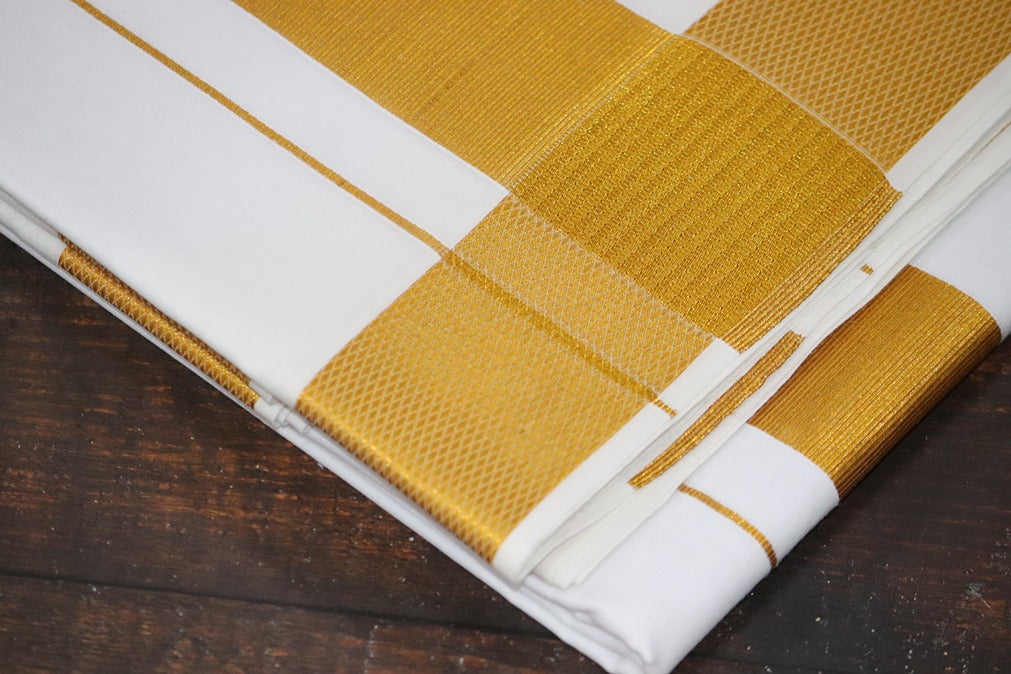 Jari White 100k Dhoti - 2mtr