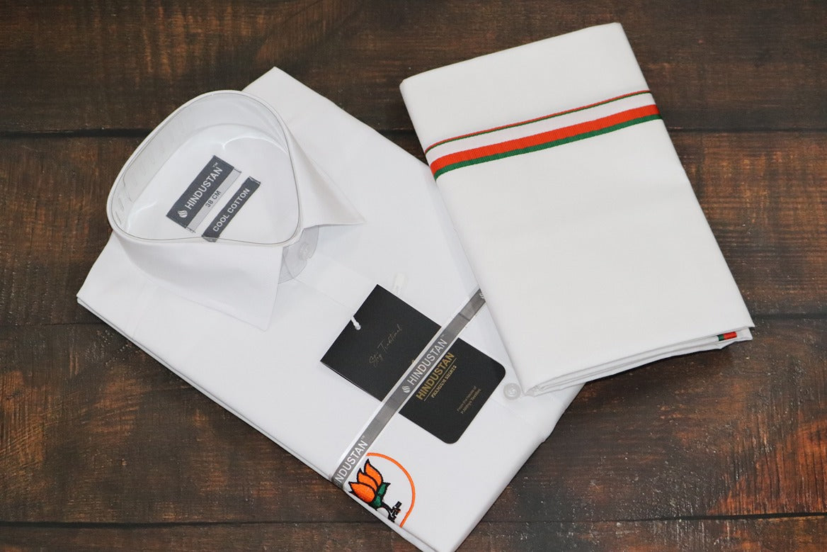 BJP Logo Shirt + Dhoti Combo Set