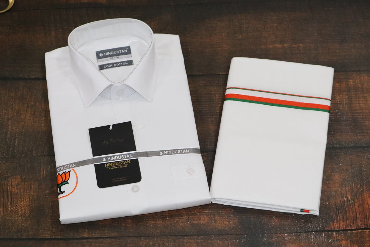 BJP Logo Shirt + Dhoti Combo Set