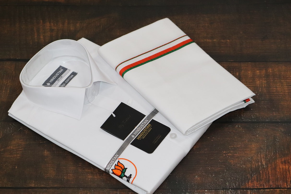 BJP Logo Shirt + Dhoti Combo Set