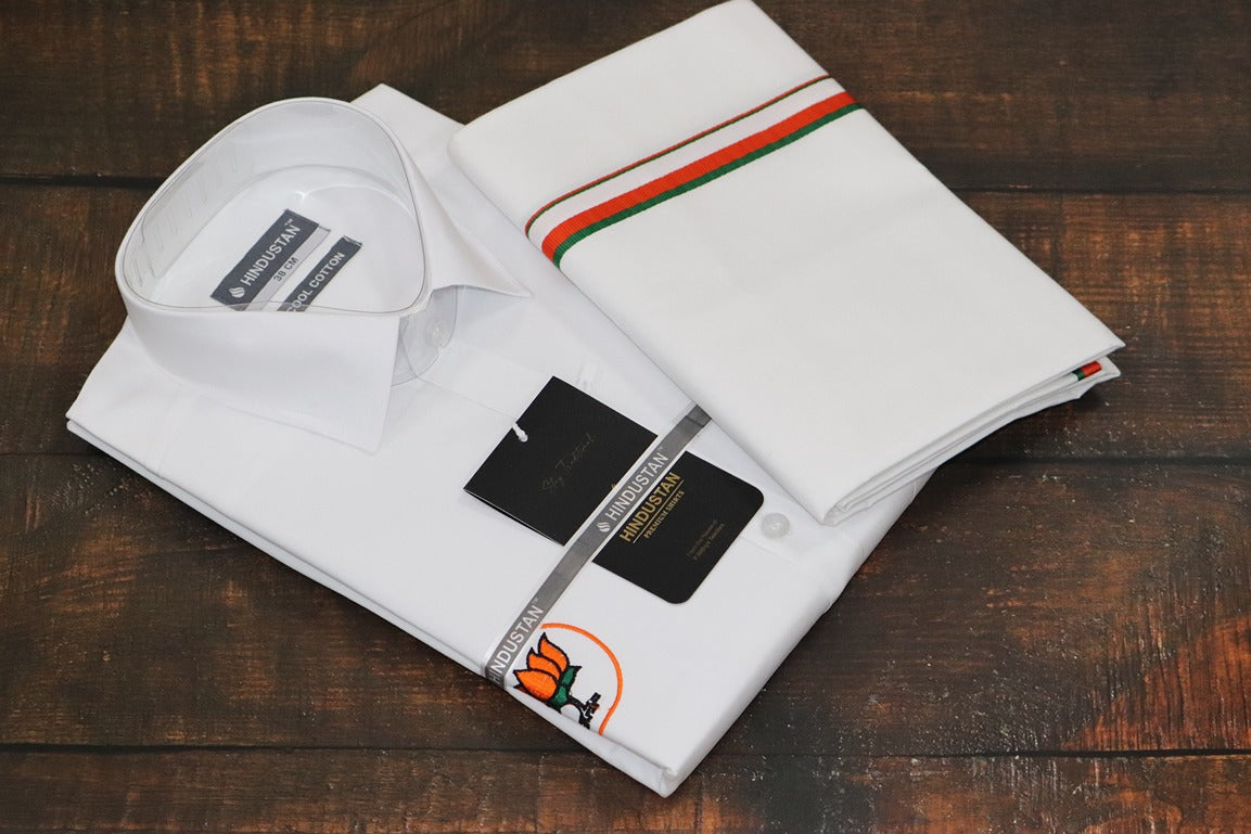 BJP Logo Shirt + Dhoti Combo Set