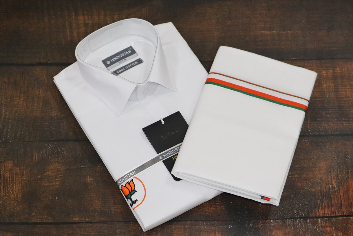 BJP Logo Shirt + Dhoti Combo Set