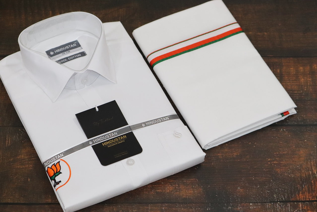 BJP Logo Shirt + Dhoti Combo Set