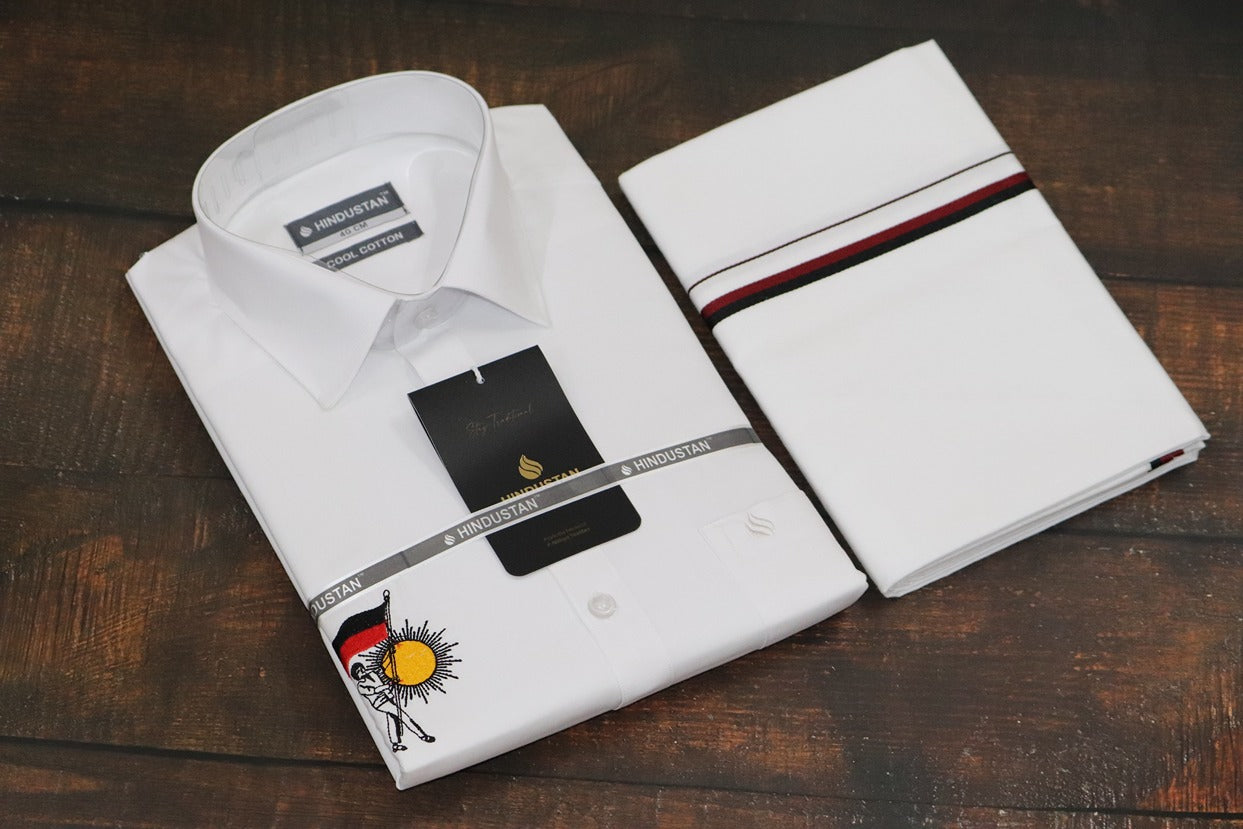 DMK Logo Shirt + Dhoti Combo Set