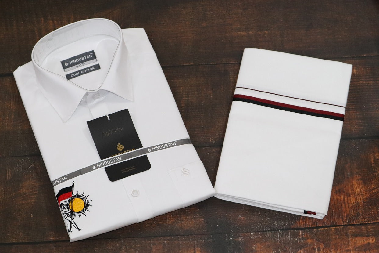 DMK Logo Shirt + Dhoti Combo Set
