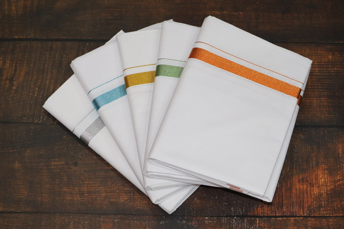 Jari 30k Combo Dhotis (*5 Dhoti Combo*)- 2mtr