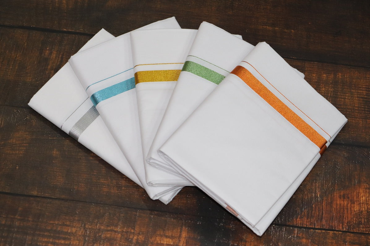 Jari 30k Combo Dhotis (*5 Dhoti Combo*)- 2mtr