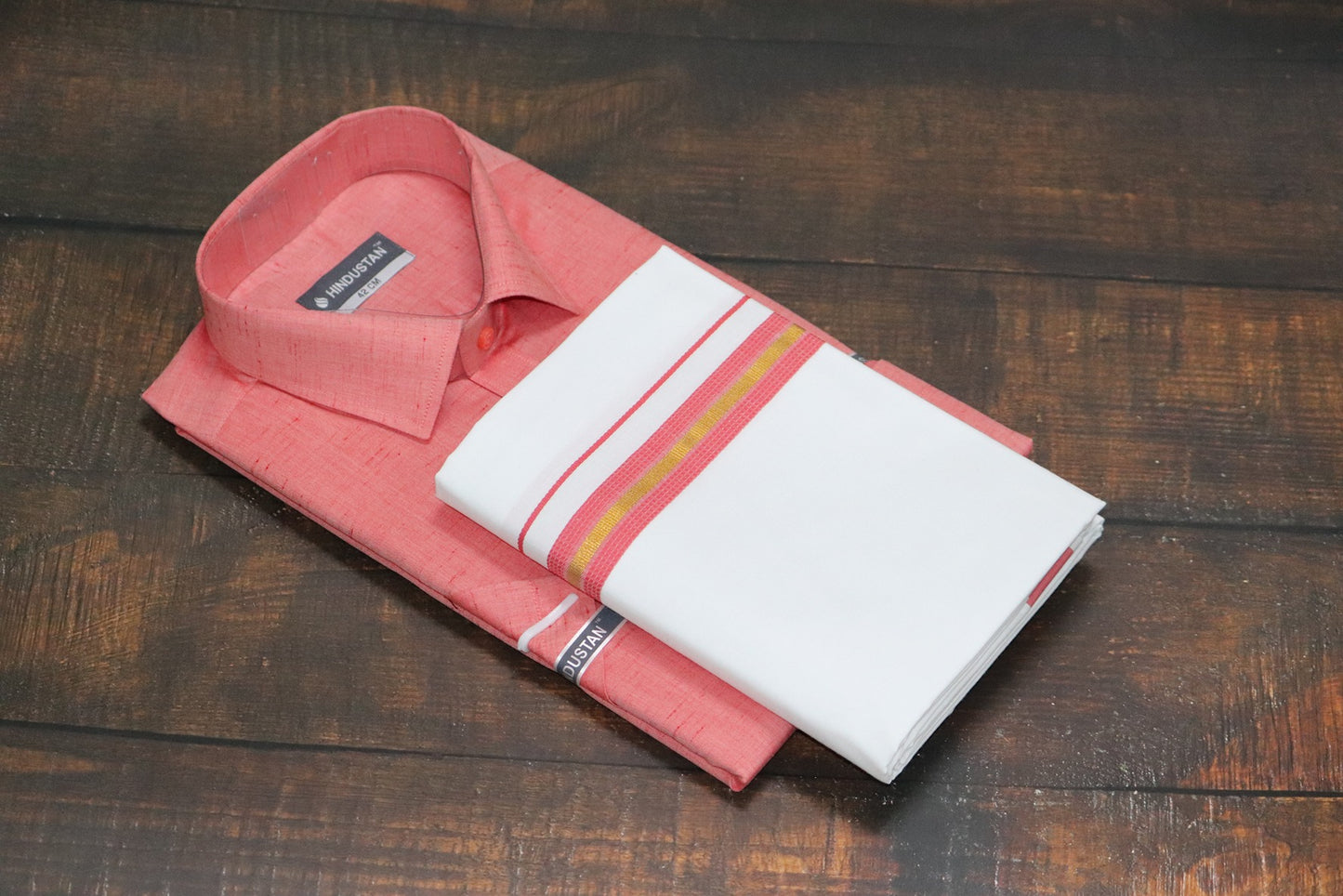 Matching Shirt & Dhoti Combo Set ( BLUSHING PEACH - C6)