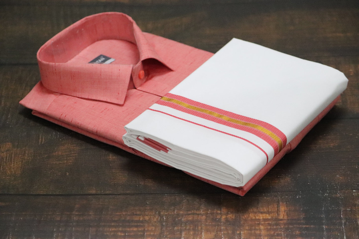 Matching Shirt & Dhoti Combo Set ( BLUSHING PEACH - C6)