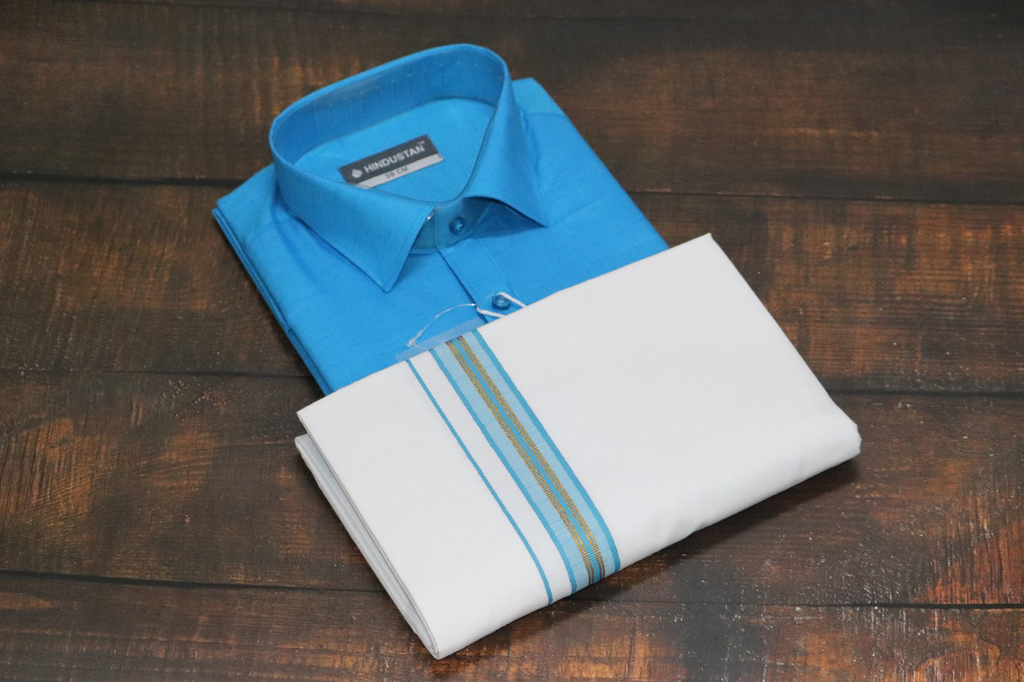 Matching Shirt & Dhoti Combo Set - ( MARINE BLUE - C2)