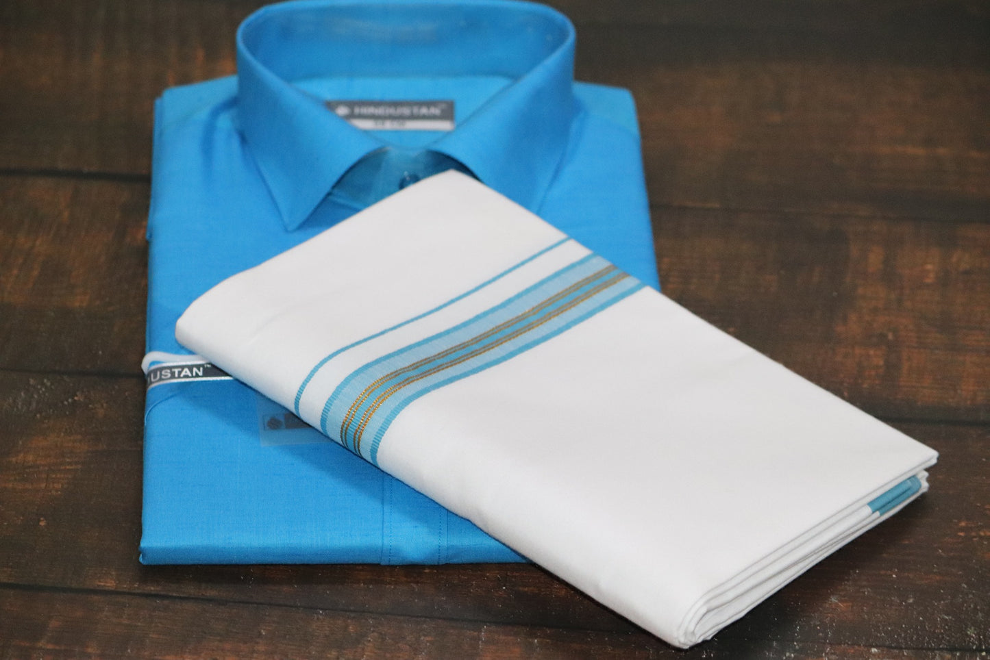 Matching Shirt & Dhoti Combo Set - ( MARINE BLUE - C2)