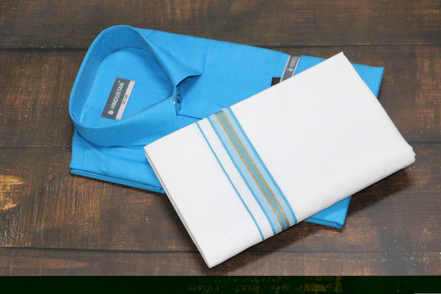 Matching Shirt & Dhoti Combo Set - ( MARINE BLUE - C2)