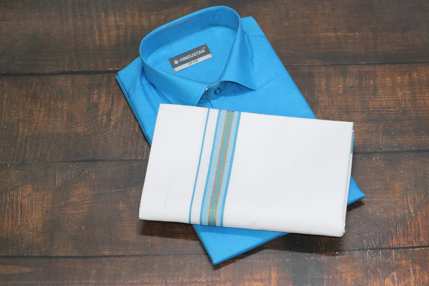 Matching Shirt & Dhoti Combo Set - ( MARINE BLUE - C2)
