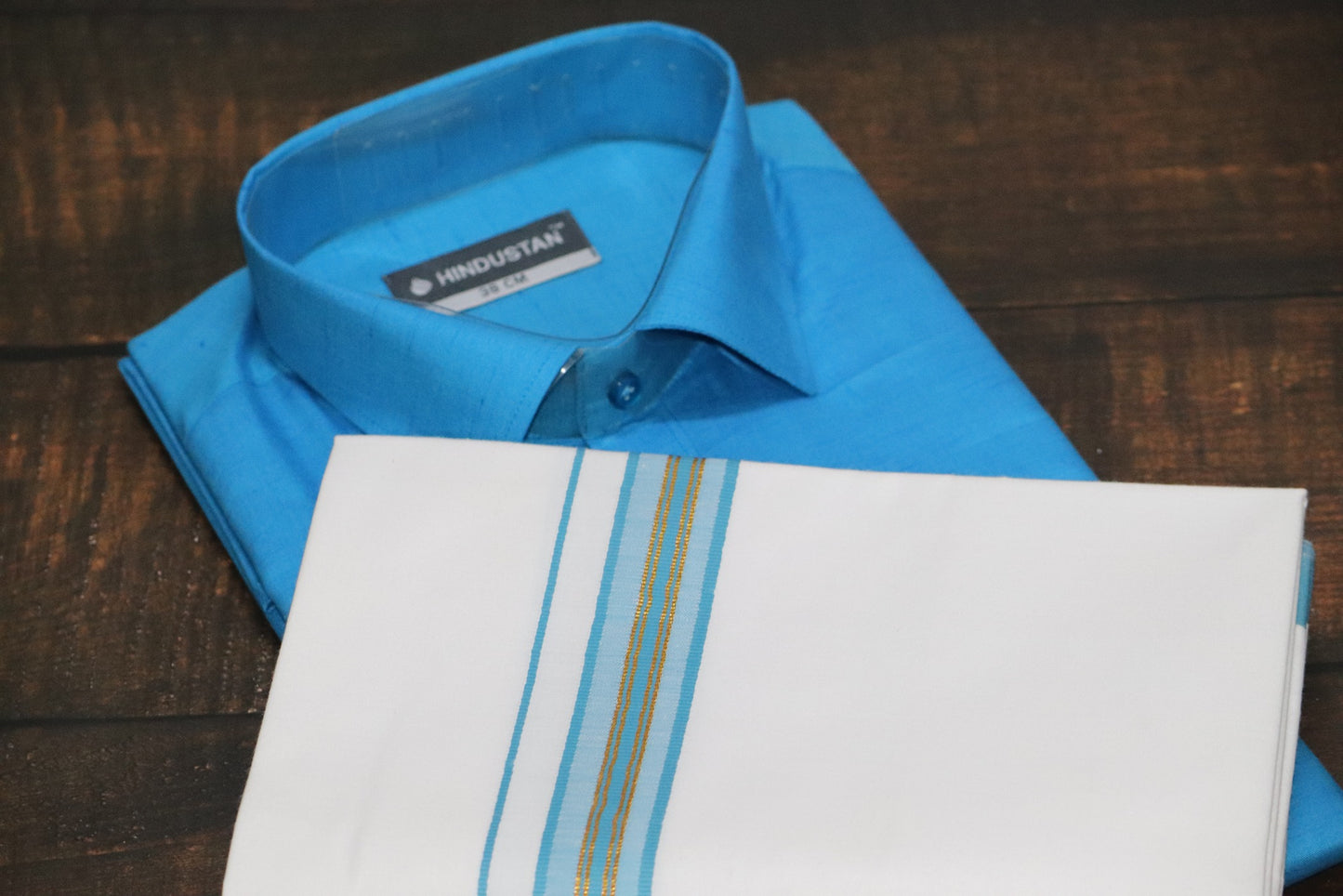 Matching Shirt & Dhoti Combo Set - ( MARINE BLUE - C2)