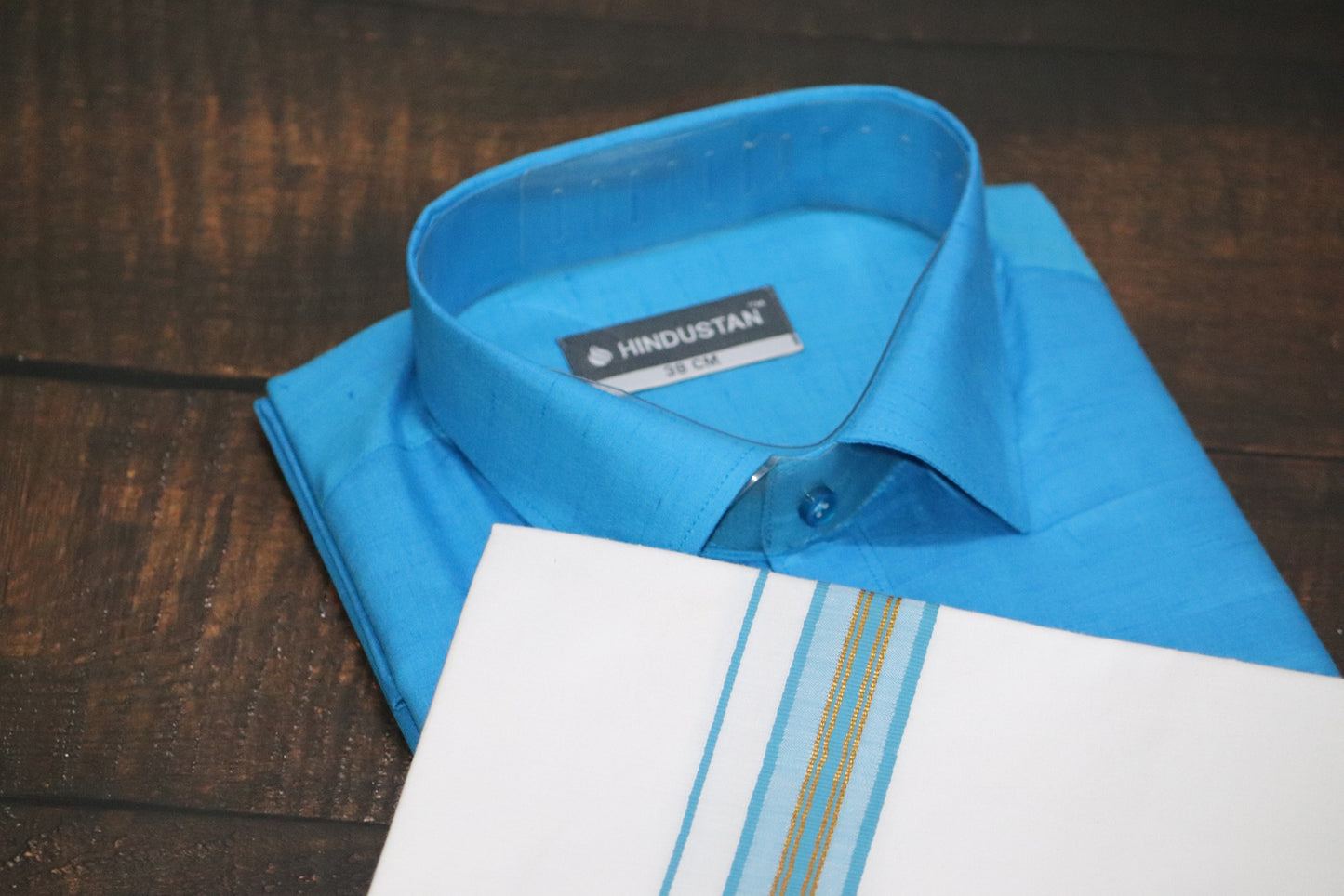 Matching Shirt & Dhoti Combo Set - ( MARINE BLUE - C2)