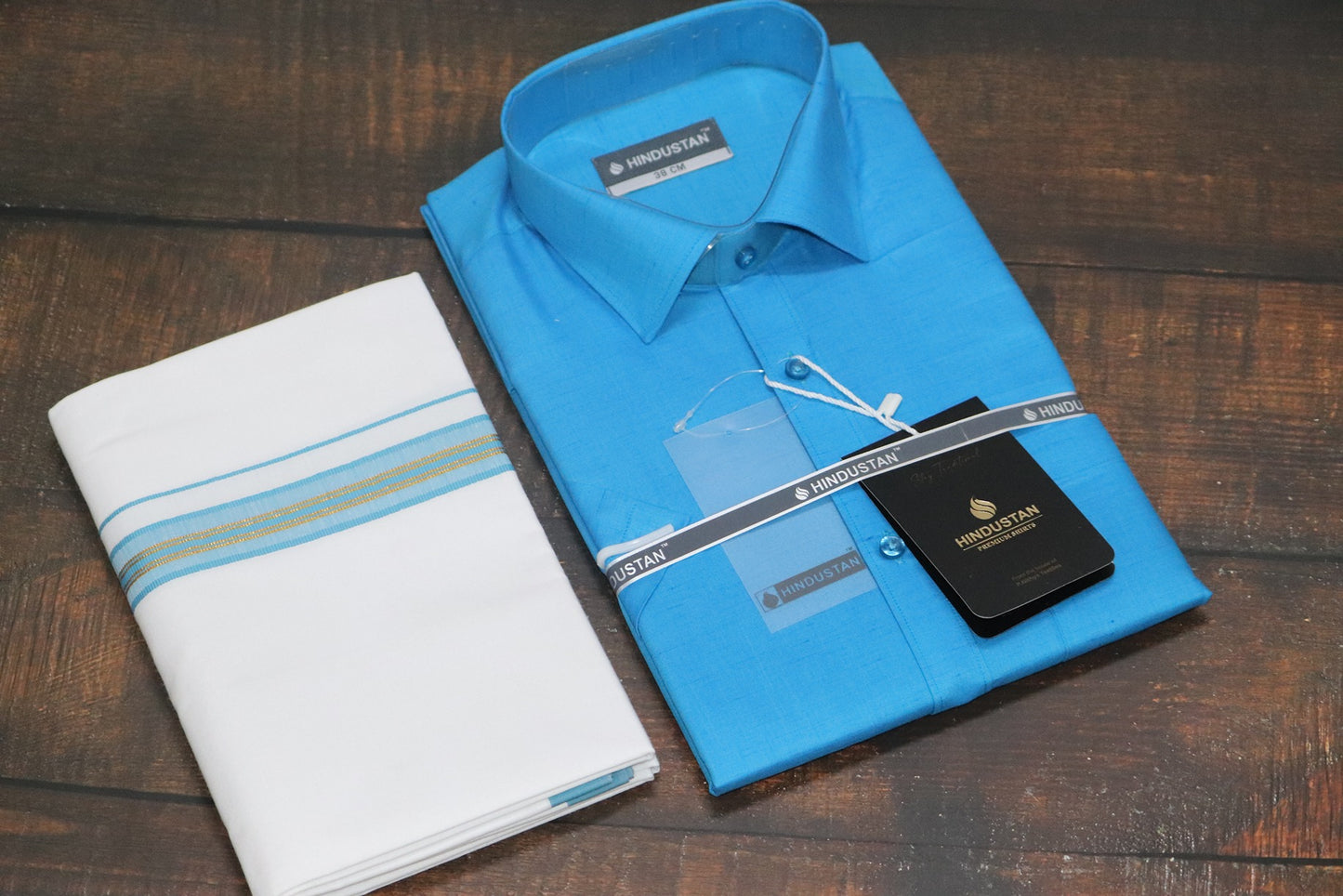 Matching Shirt & Dhoti Combo Set - ( MARINE BLUE - C2)