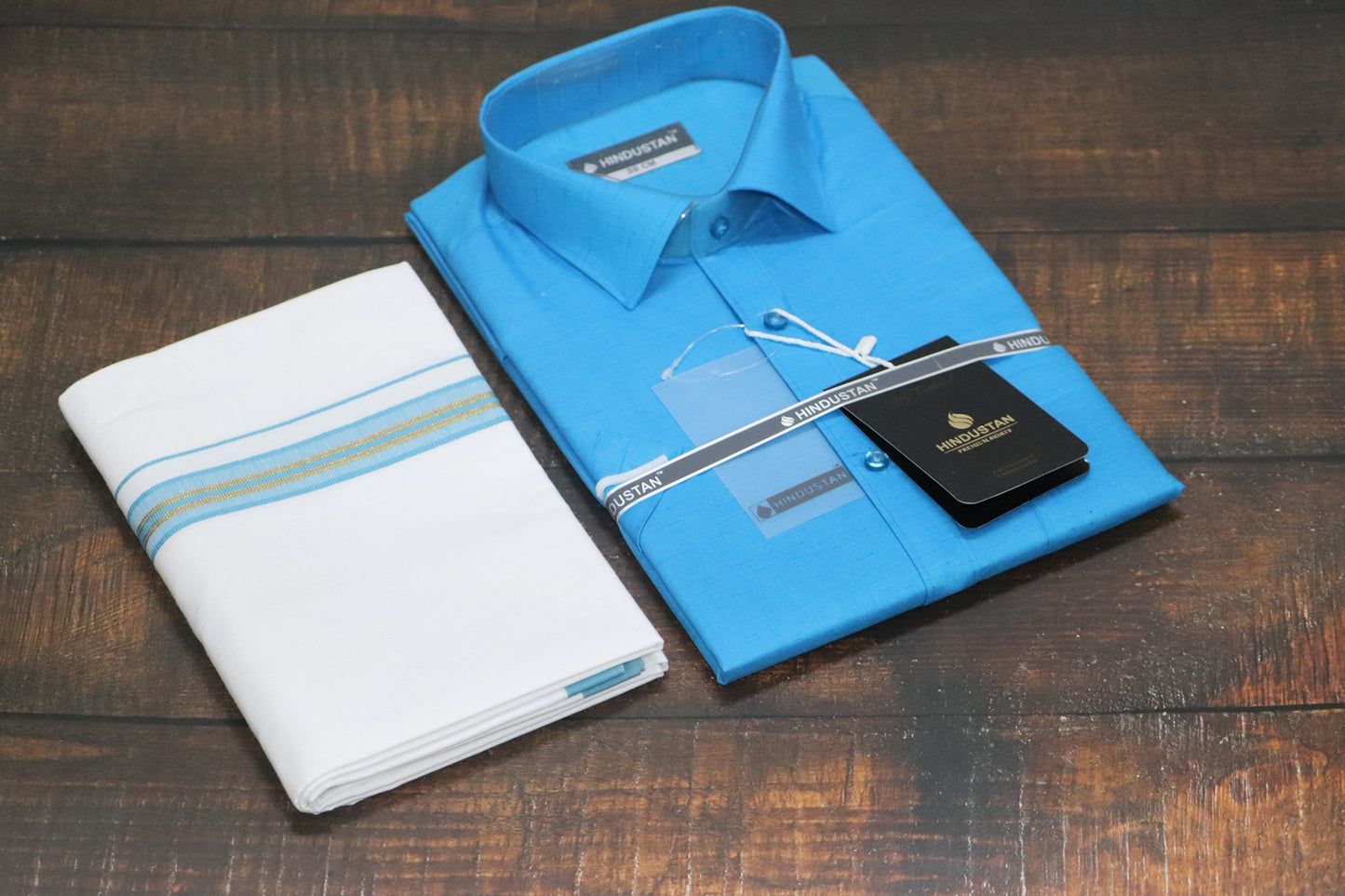 Matching Shirt & Dhoti Combo Set - ( MARINE BLUE - C2)