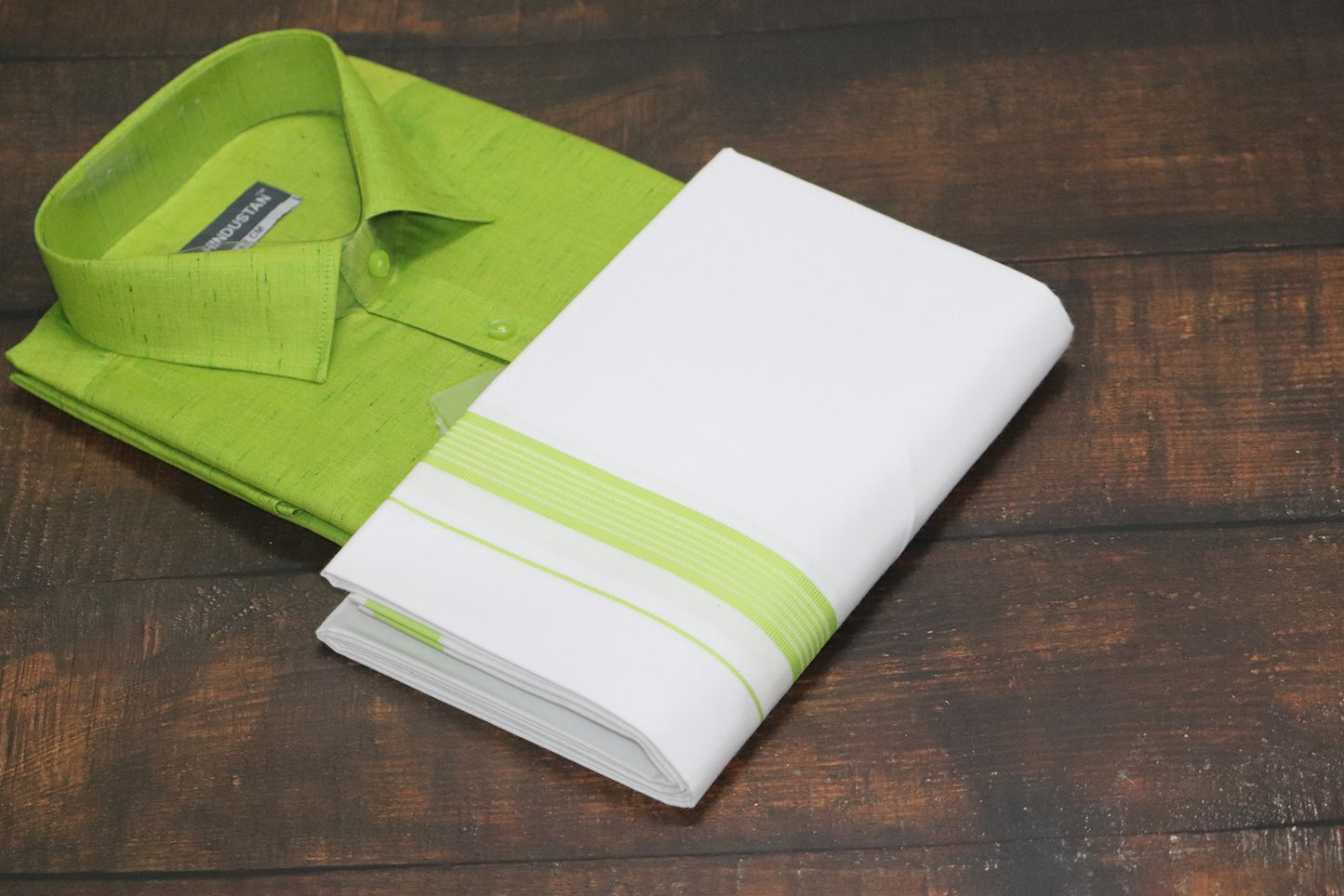 Matching Shirt & Dhoti Combo Set ( LIME GREEN - C1)