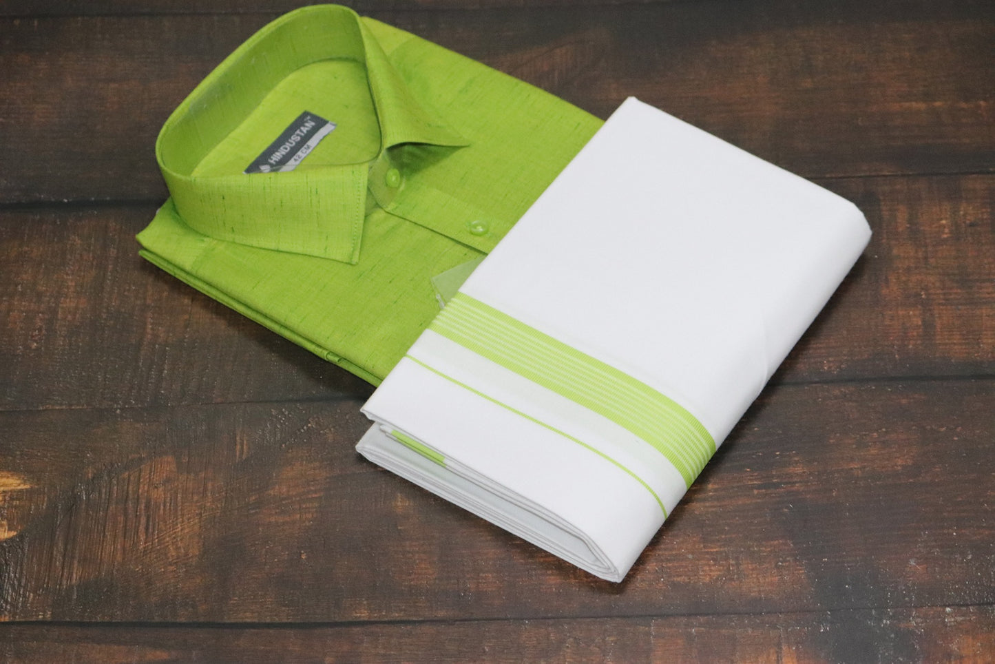 Matching Shirt & Dhoti Combo Set ( LIME GREEN - C1)