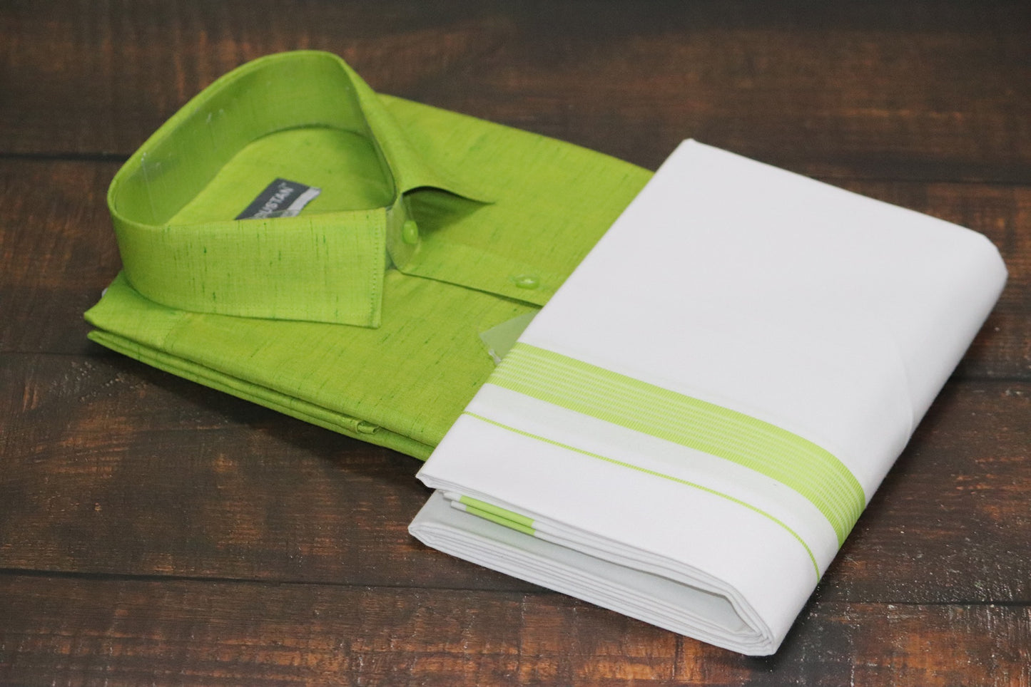 Matching Shirt & Dhoti Combo Set ( LIME GREEN - C1)
