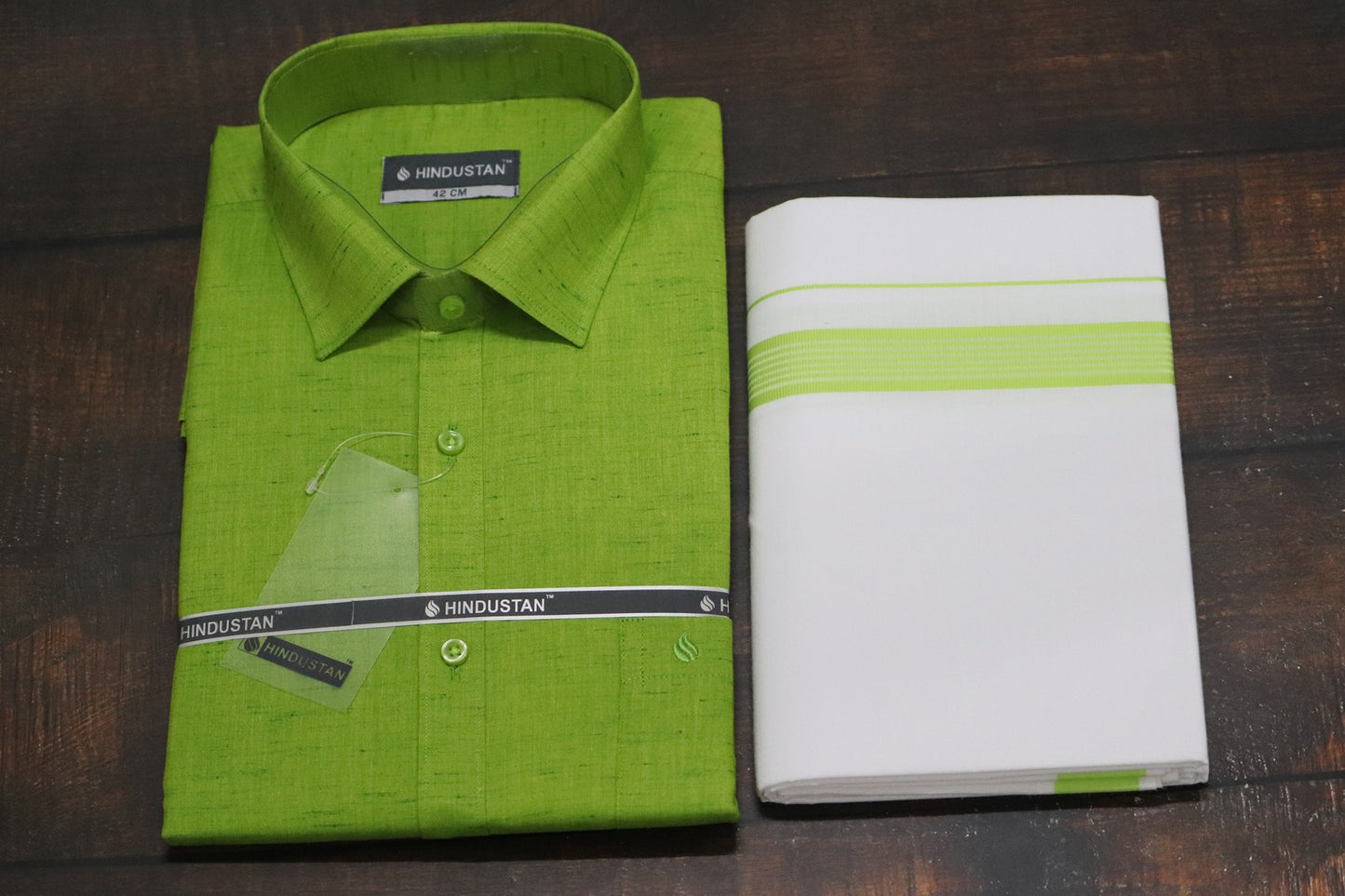 Matching Shirt & Dhoti Combo Set ( LIME GREEN - C1)