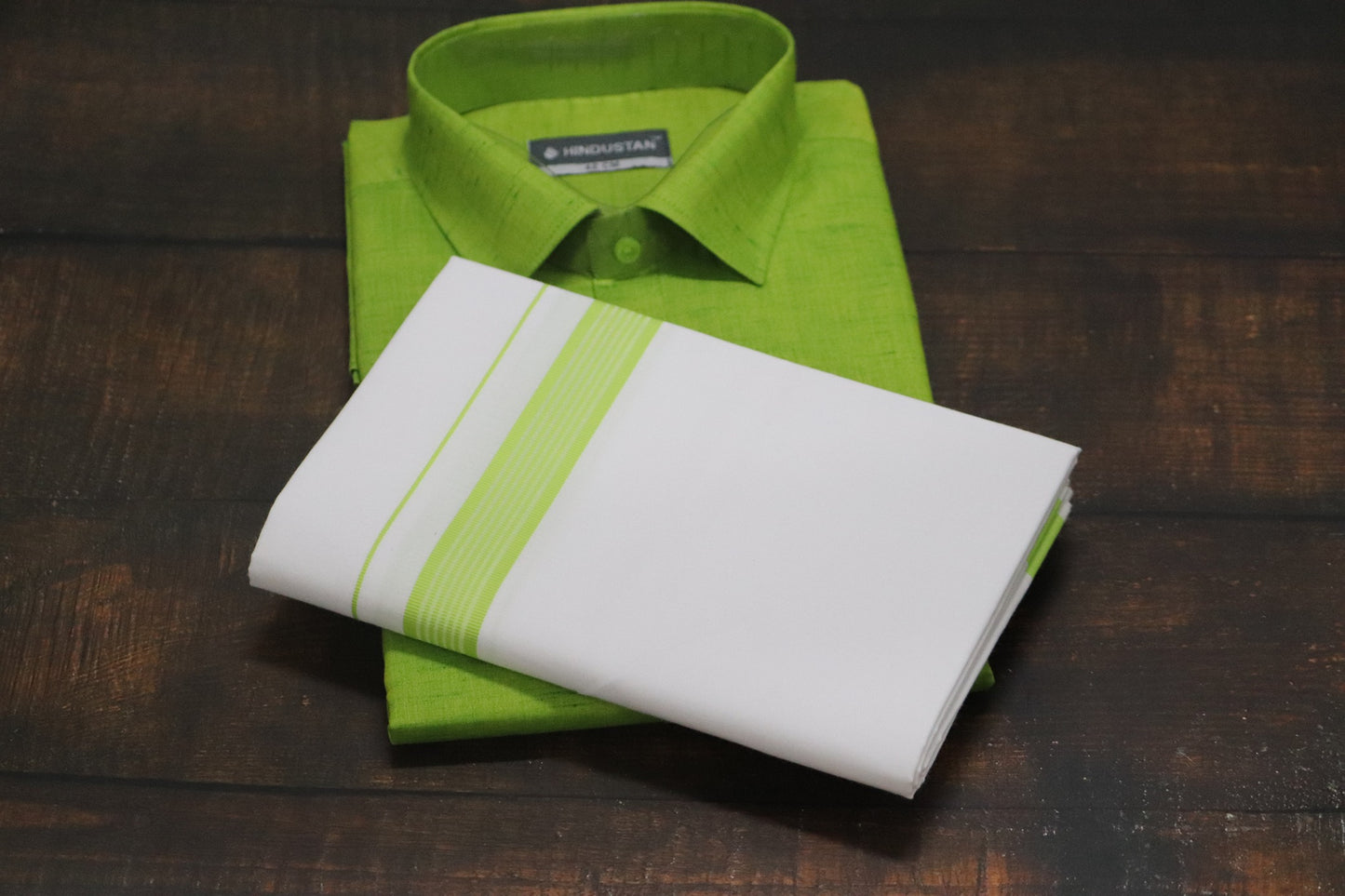 Matching Shirt & Dhoti Combo Set ( LIME GREEN - C1)