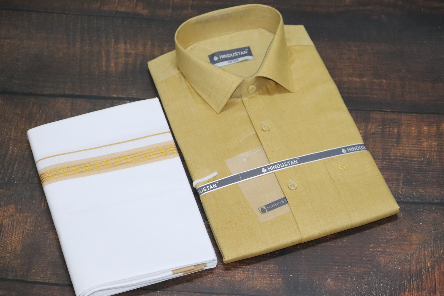 Matching Shirt & Dhoti Combo Set ( HAZELWOOD SANDAL - C3)