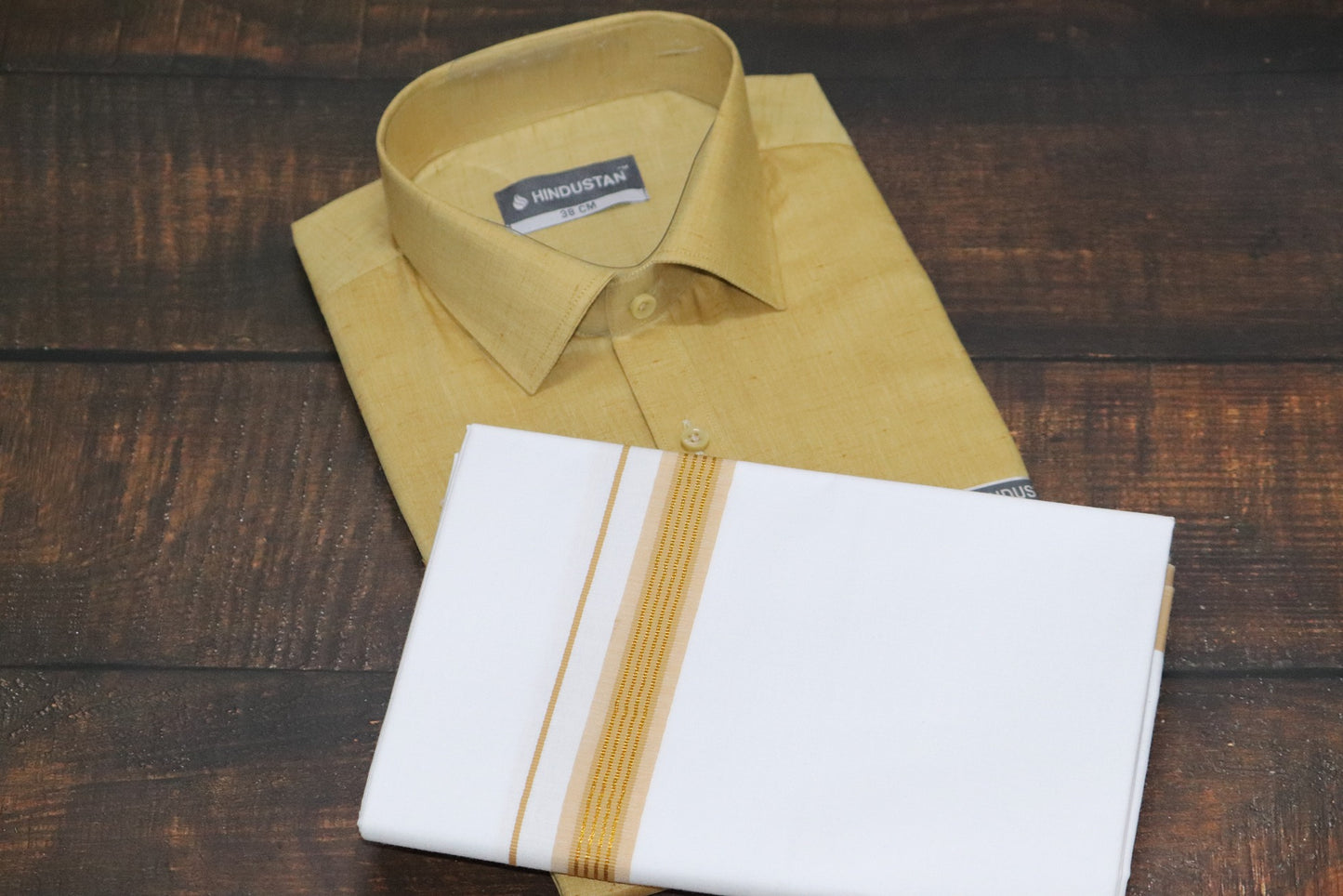 Matching Shirt & Dhoti Combo Set ( HAZELWOOD SANDAL - C3)