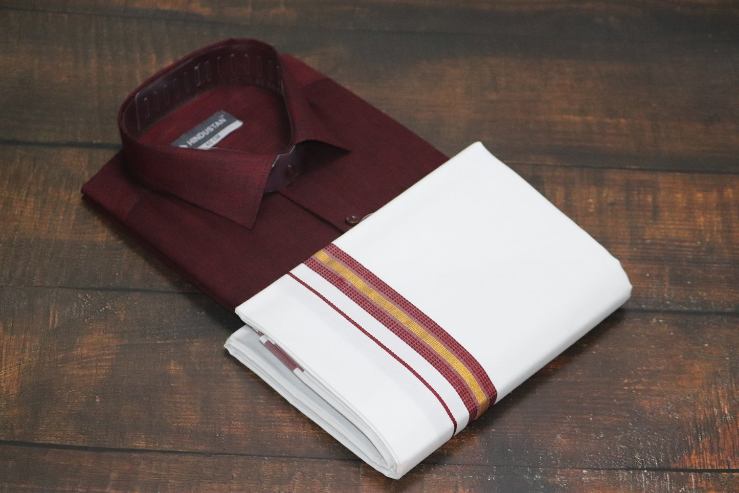 Matching Shirt & Dhoti Combo Set ( ROYAL MAROON - S1)