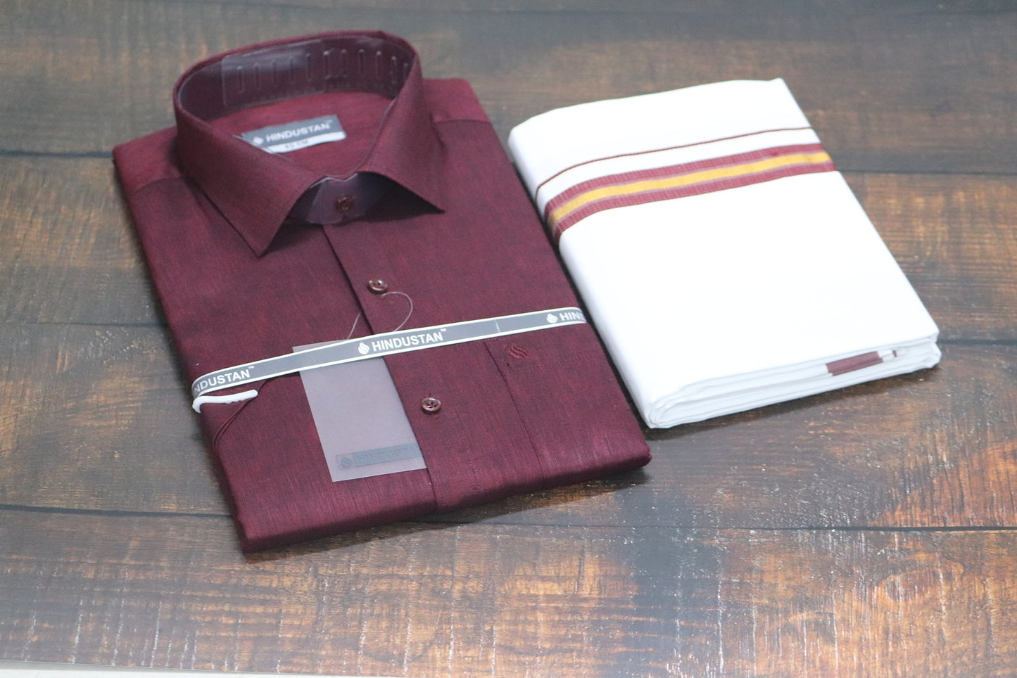 Matching Shirt & Dhoti Combo Set ( ROYAL MAROON - S1)