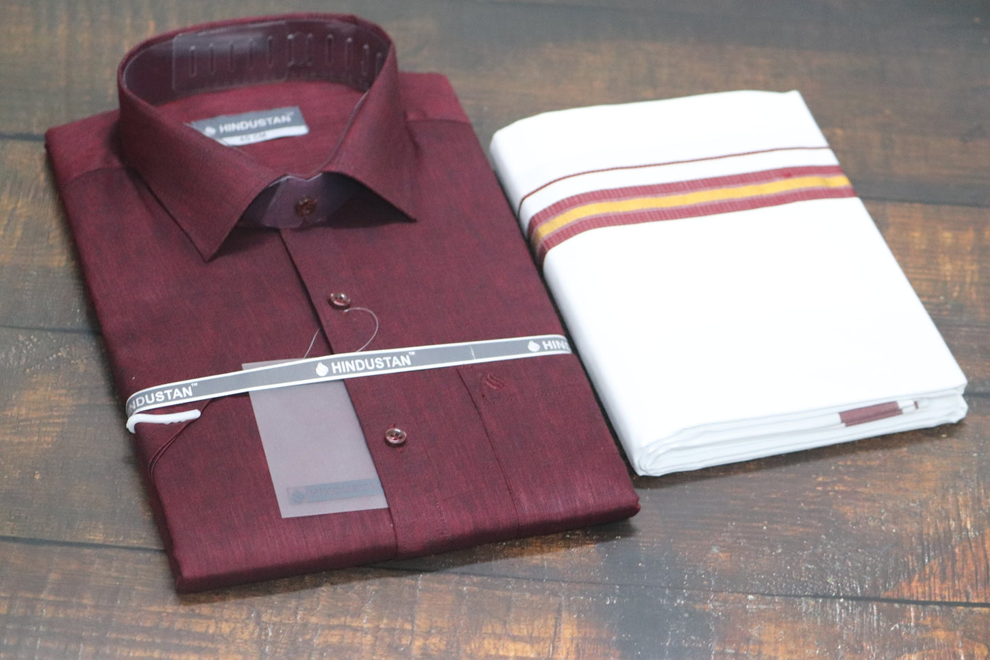 Matching Shirt & Dhoti Combo Set ( ROYAL MAROON - S1)