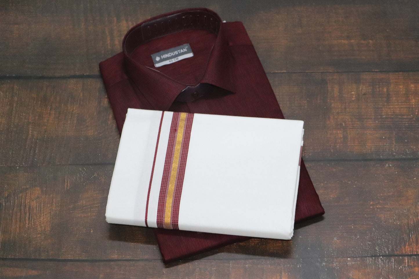 Matching Shirt & Dhoti Combo Set ( ROYAL MAROON - S1)