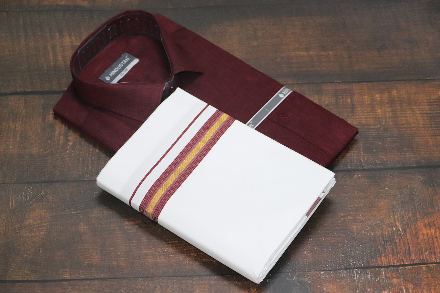 Matching Shirt & Dhoti Combo Set ( ROYAL MAROON - S1)
