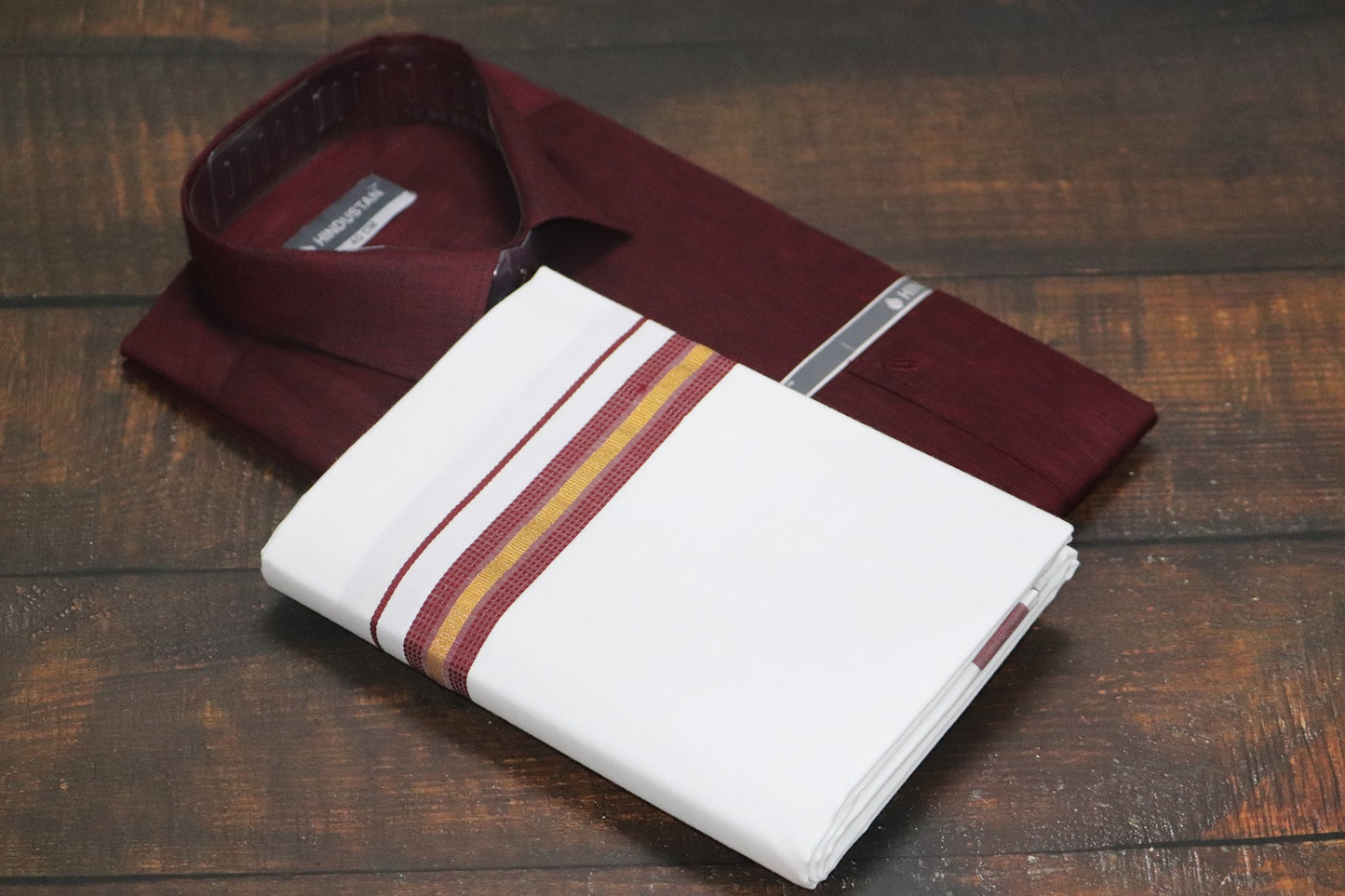 Matching Shirt & Dhoti Combo Set ( ROYAL MAROON - S1)