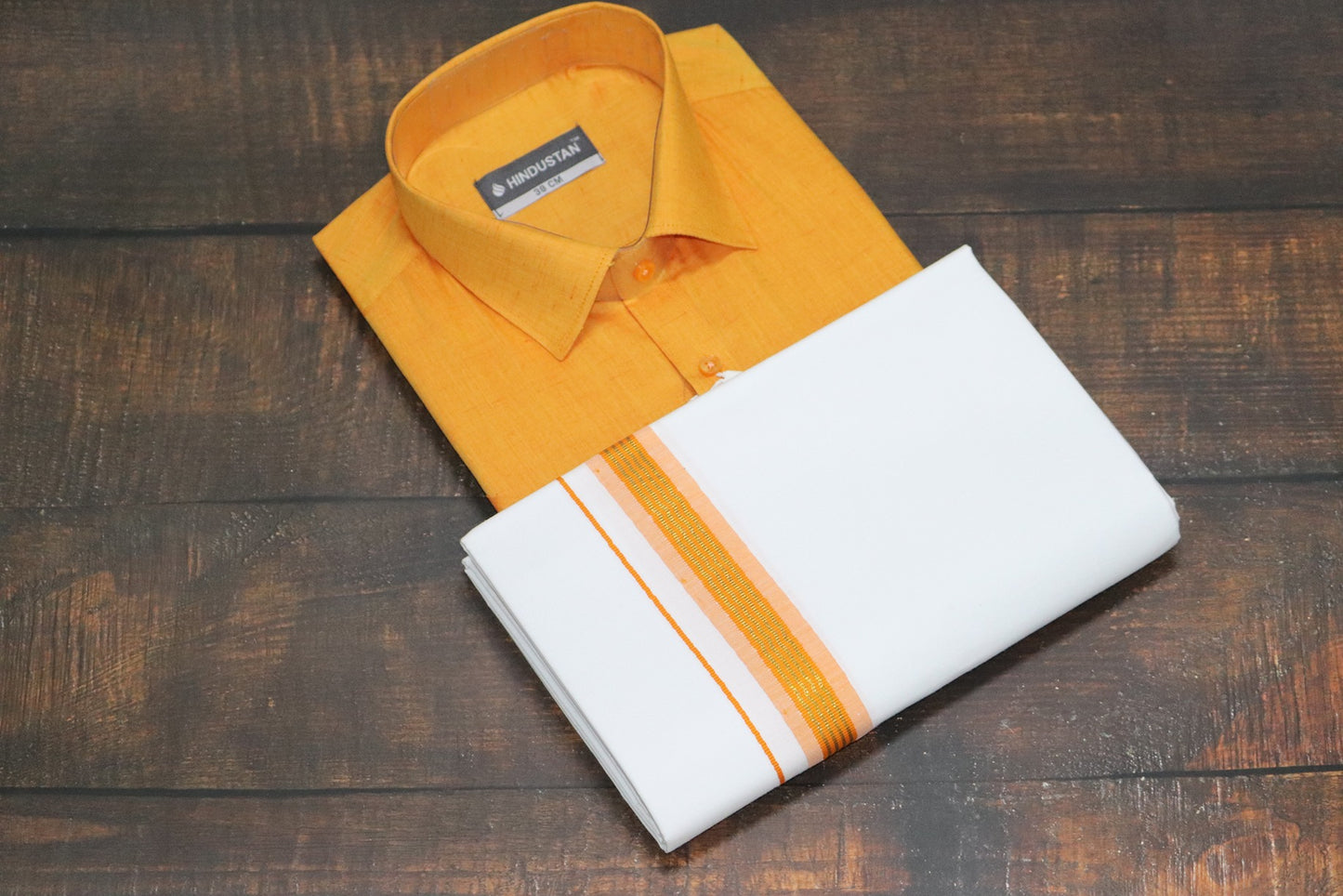 Matching Shirt & Dhoti Combo Set ( SUNSHINE ORANGE - C5)