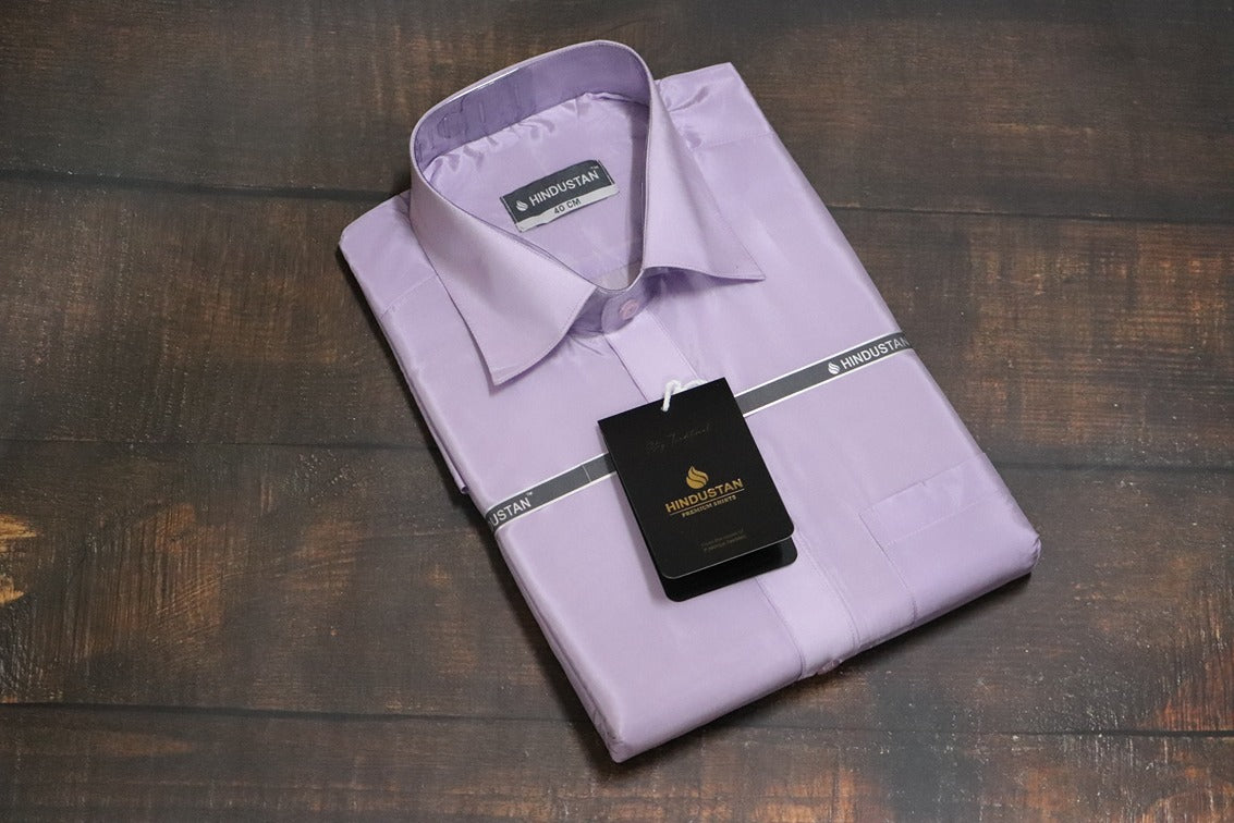 Artsilk Ultra Violet Shirt + Purple Dhoti with 100k Copper Border - Full Sleeve