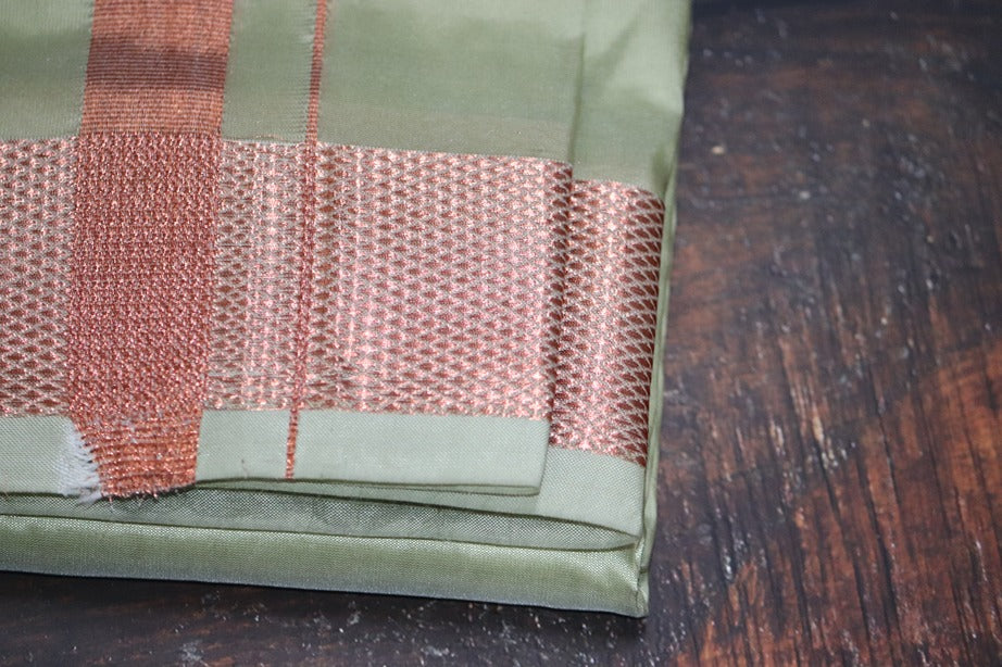 Artsilk River Green Shirt + Green Dhoti with 100k Copper Dhoti