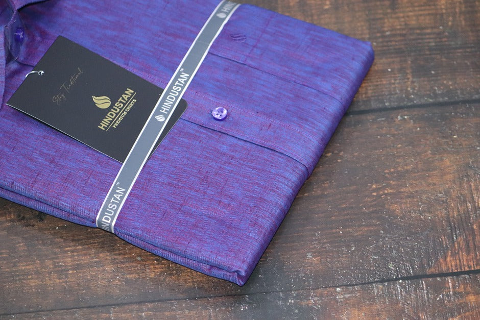 Matching Shirt & Dhoti Combo Set (Indigo Violet - S3)
