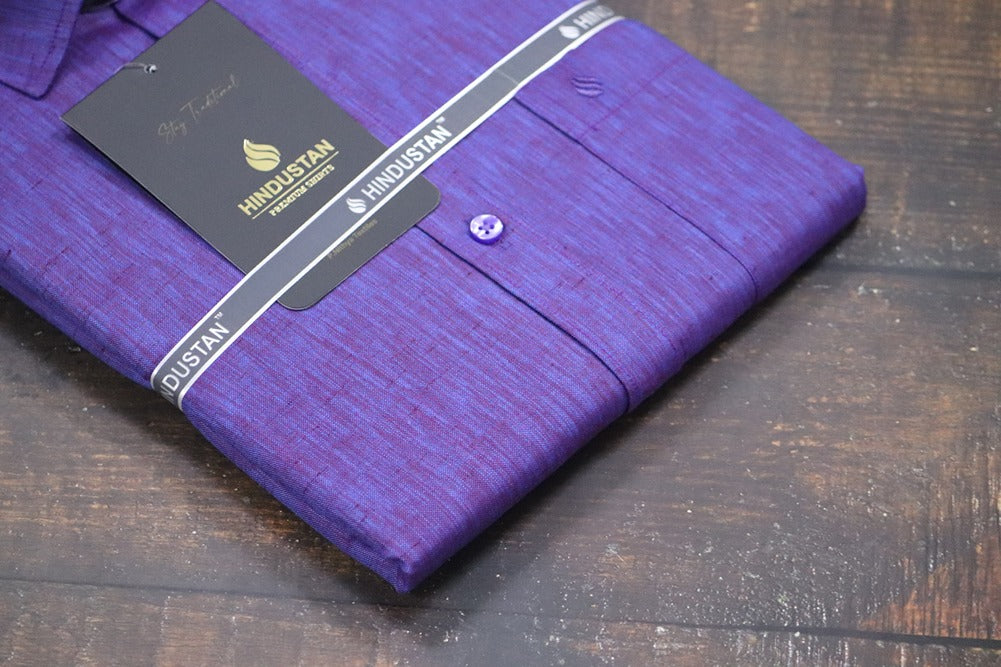 Matching Shirt & Dhoti Combo Set (Indigo Violet - S3)