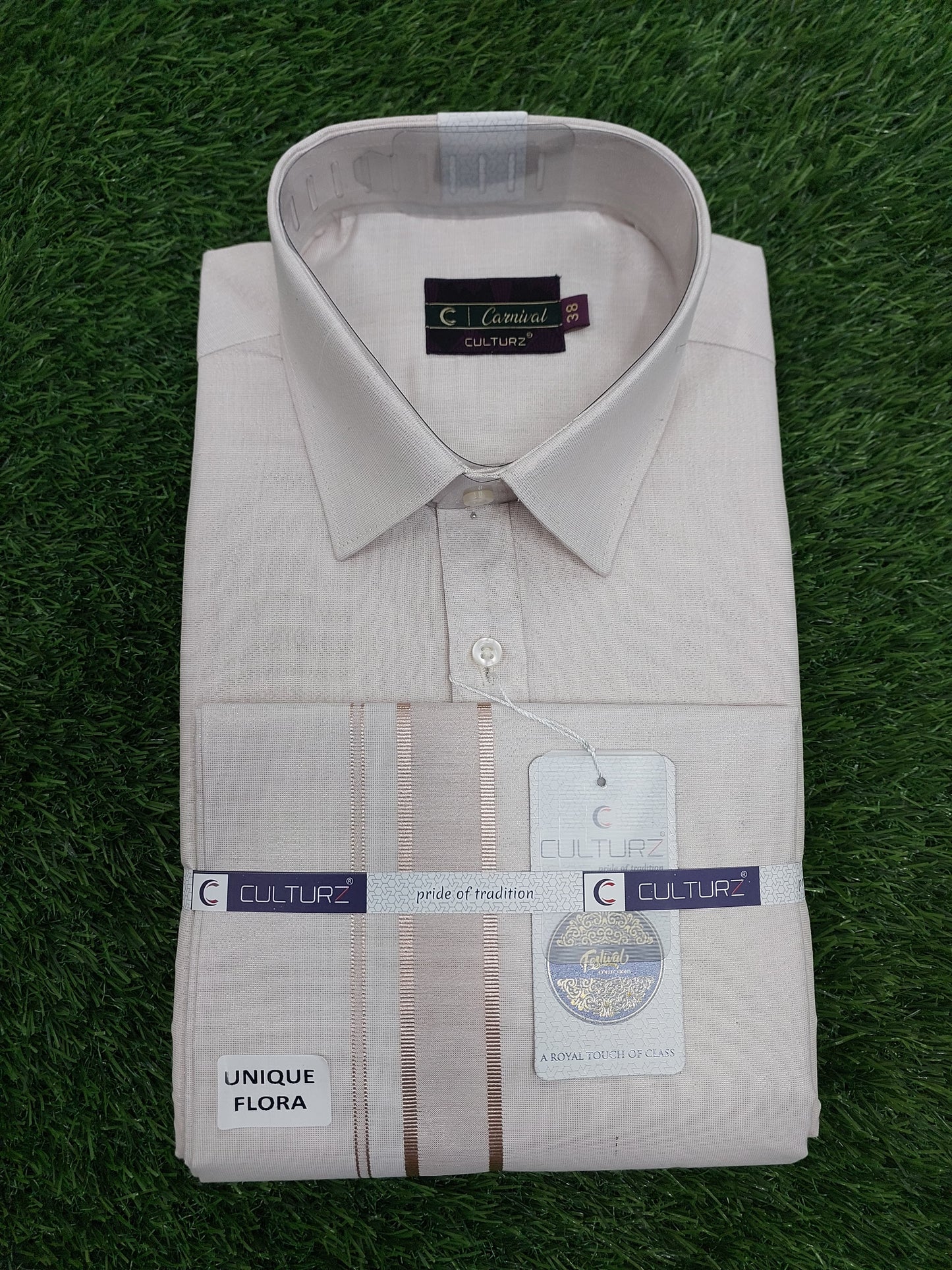 Tissue Unique Flora Matching Shirt & Dhoti Set