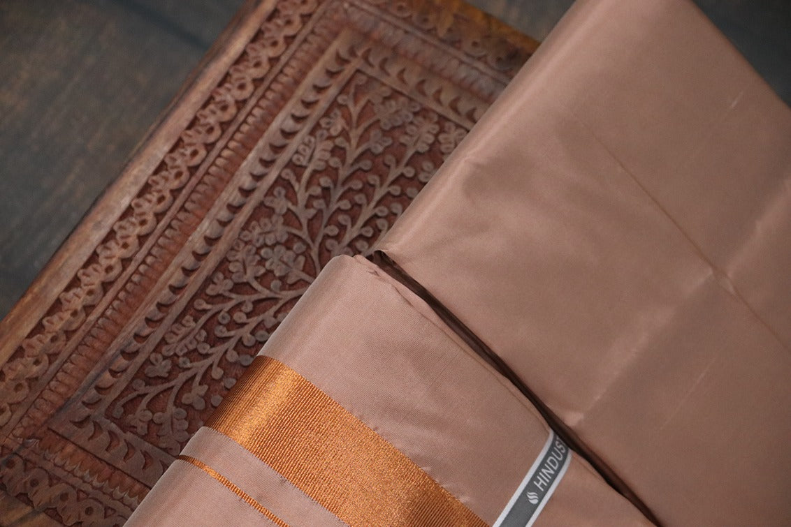 Artsilk 100k Copper Combo Set(Shirt Fabric+Dhoti)