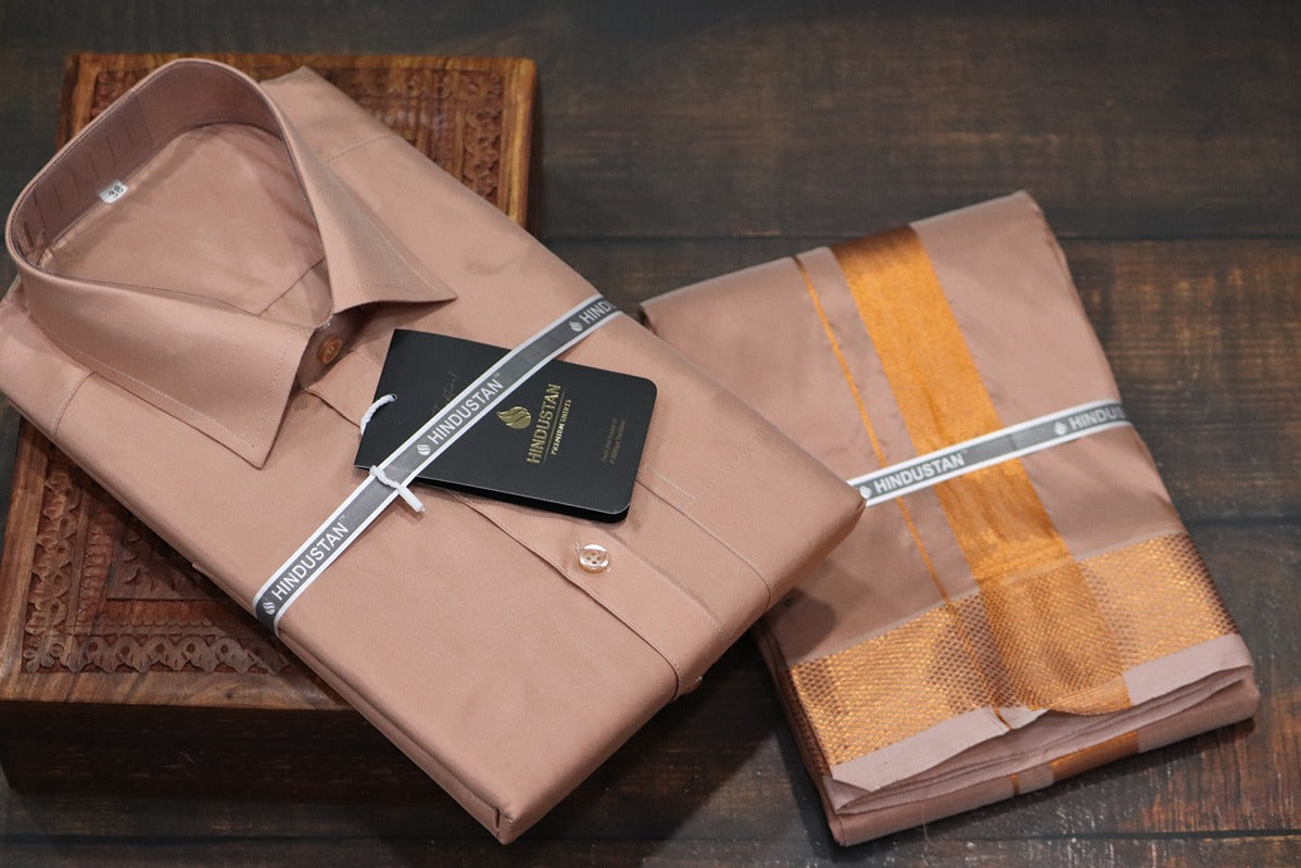 Artsilk Copper Shirt + 100k Copper Dhoti