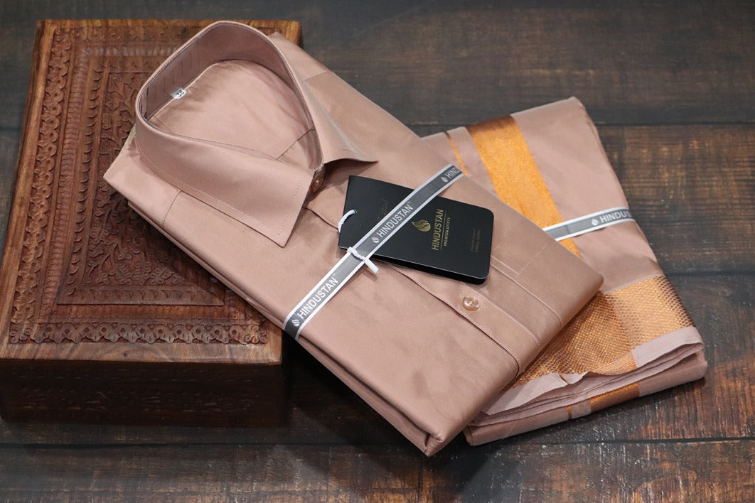 Artsilk Copper Shirt + 100k Copper Dhoti