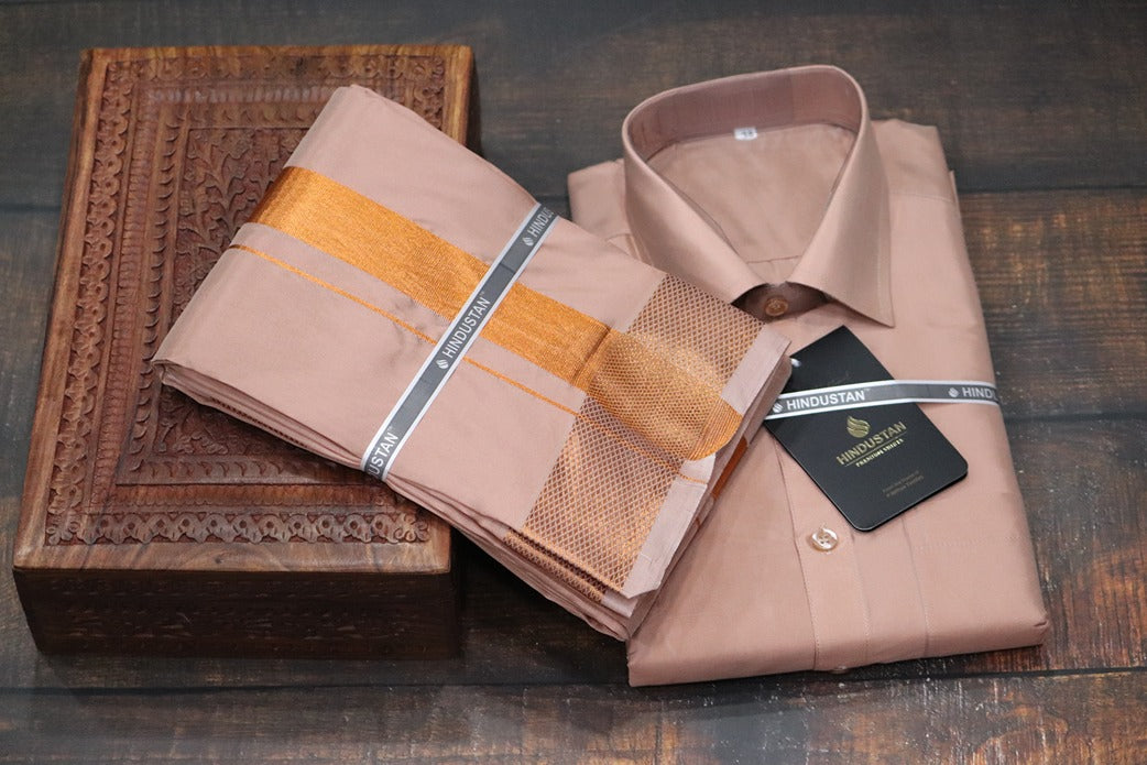 Artsilk Copper Shirt + 100k Copper Dhoti