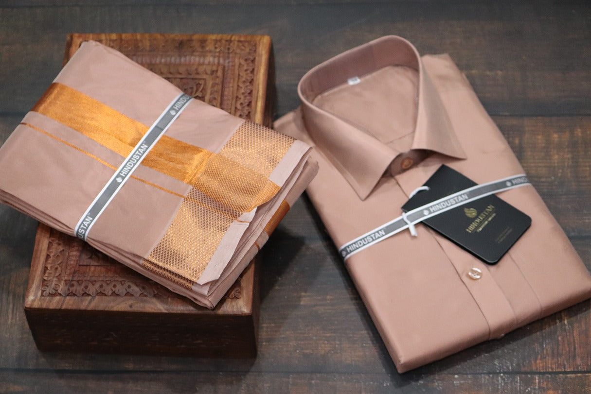 Artsilk Copper Shirt + 100k Copper Dhoti