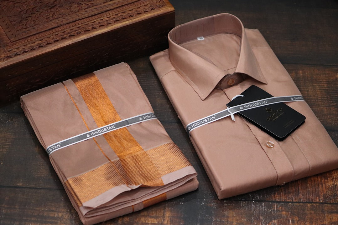Artsilk Copper Shirt + 100k Copper Dhoti