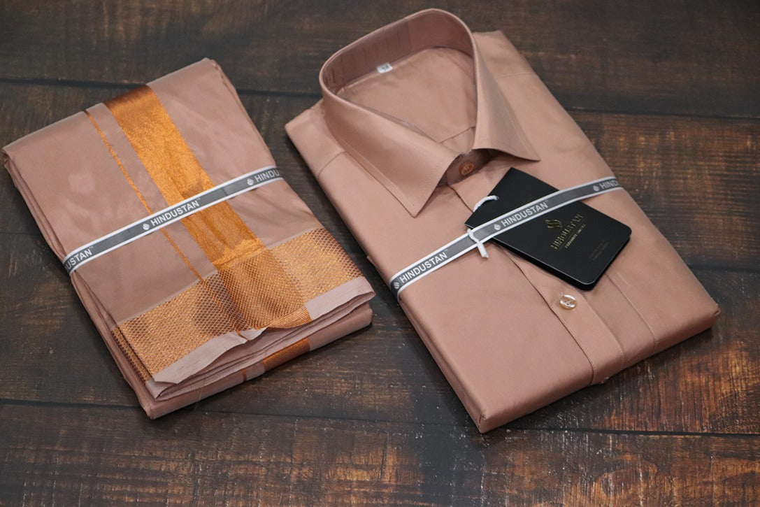 Artsilk Copper Shirt + 100k Copper Dhoti