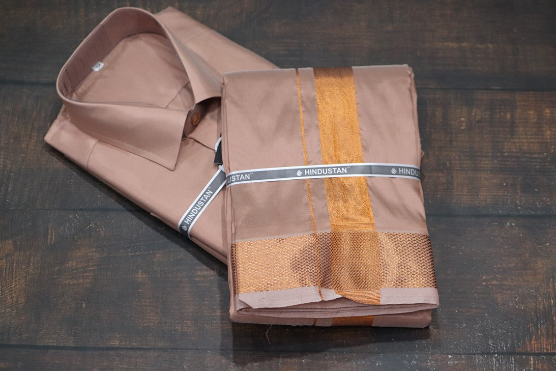 Artsilk Copper Shirt + 100k Copper Dhoti
