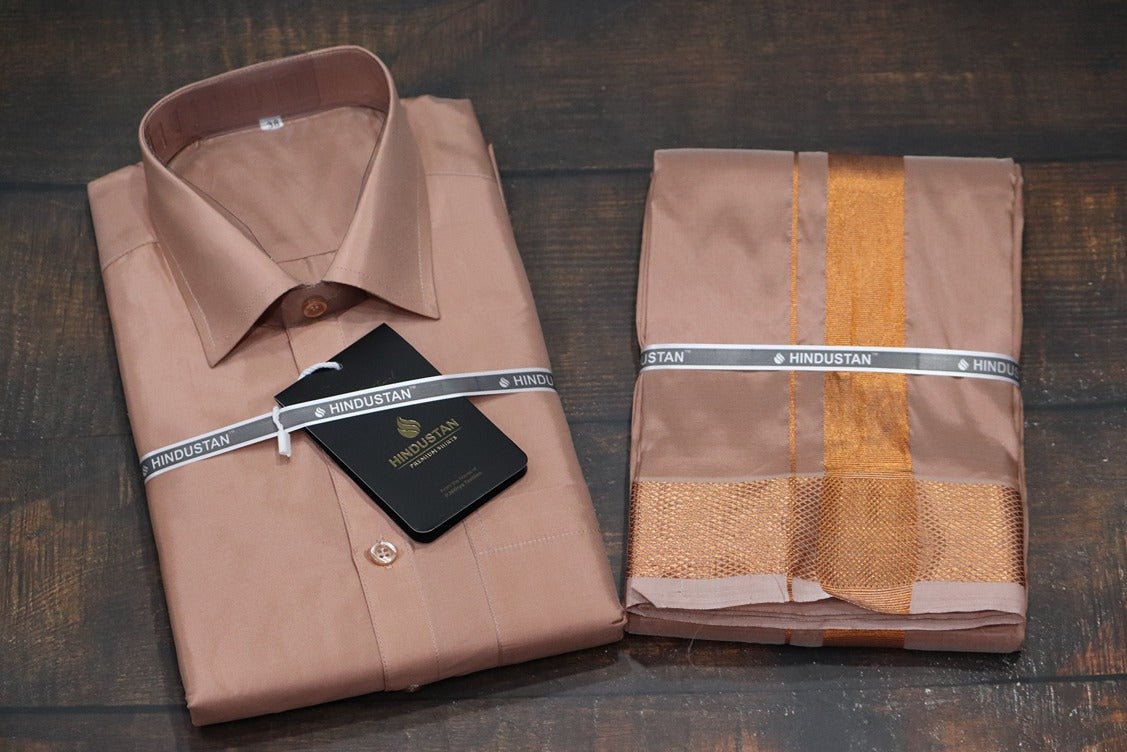 Artsilk Copper Shirt + 100k Copper Dhoti
