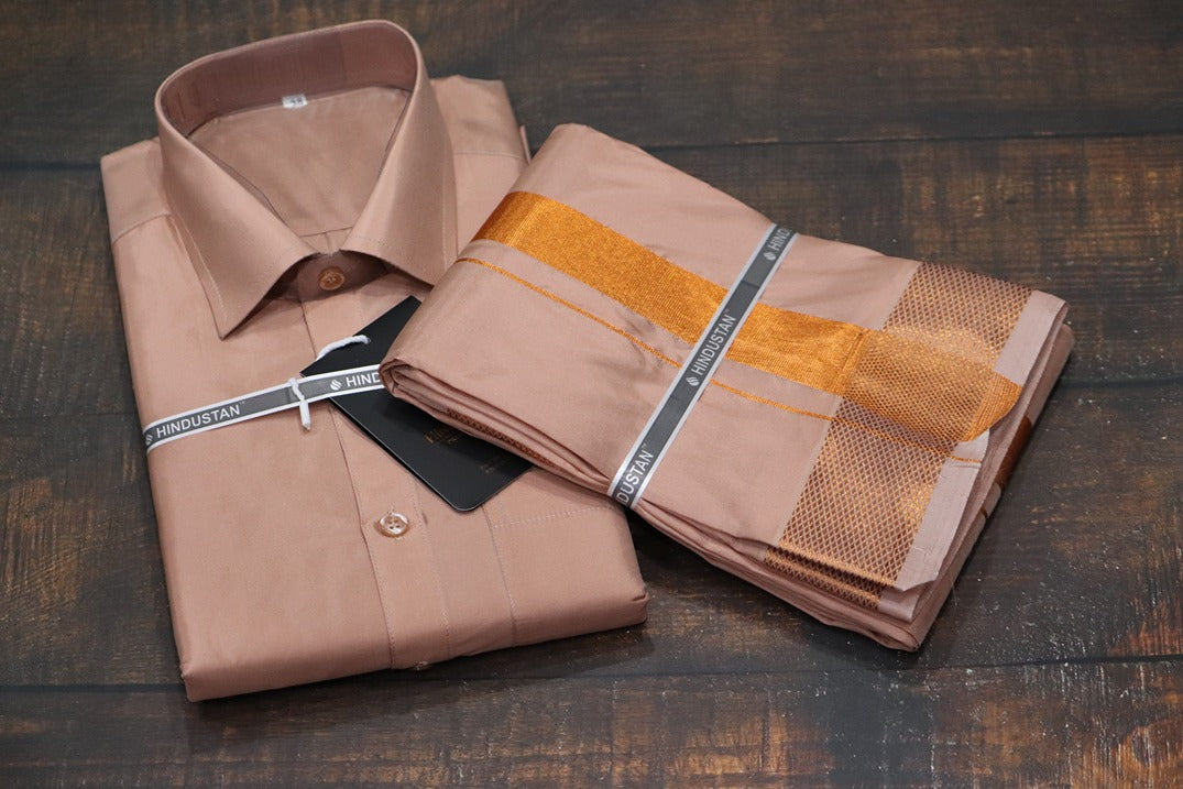 Artsilk Copper Shirt + 100k Copper Dhoti